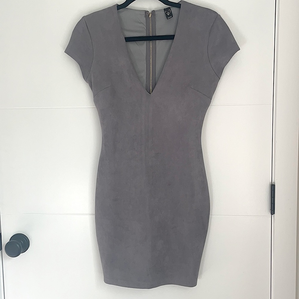 Grey suede dress